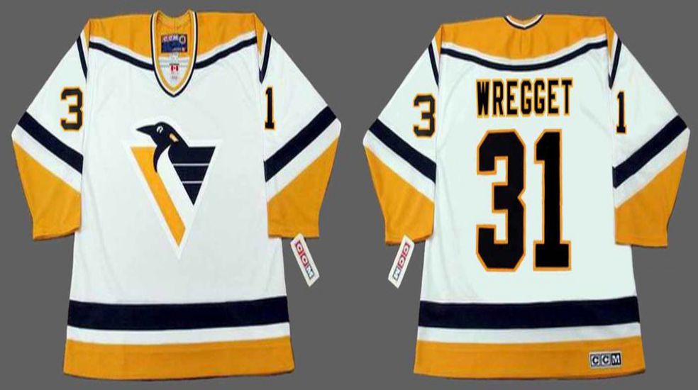 2019 Men Pittsburgh Penguins 31 Wregget White CCM NHL jerseys